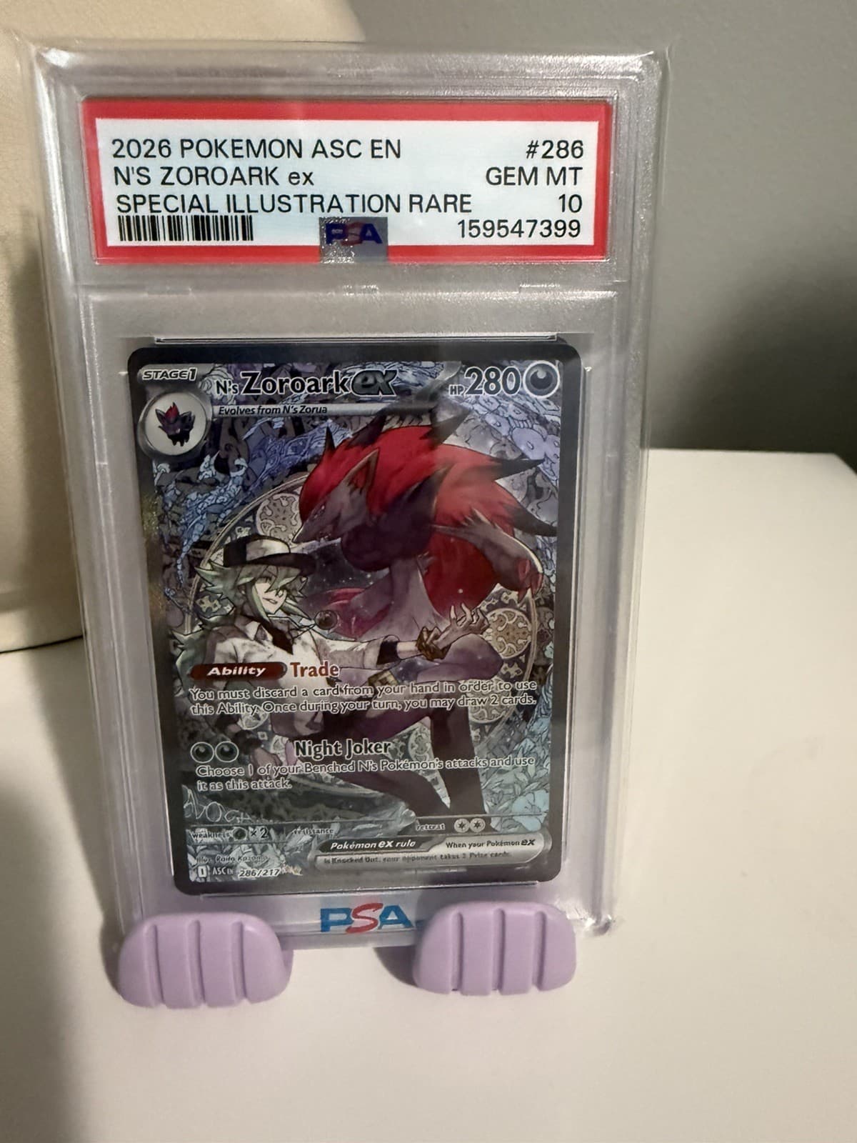 PSA 10 ME: Ascended Heroes - N's Zoroark EX Special Illustration Rare 286/217