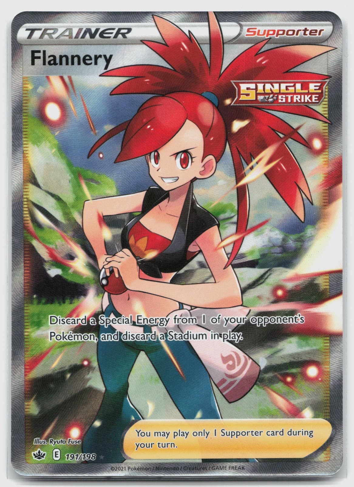 Flannery (Full Art) 191/198 (NM) - SWSH06: Chilling Reign - UR - Pokemon TCG