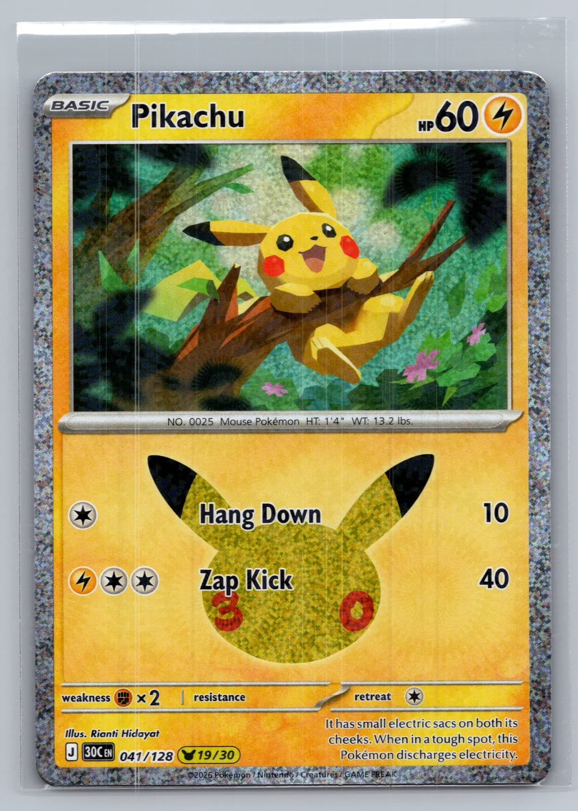 Pikachu #41/128 2026 30th Celebration Pokemon TCG