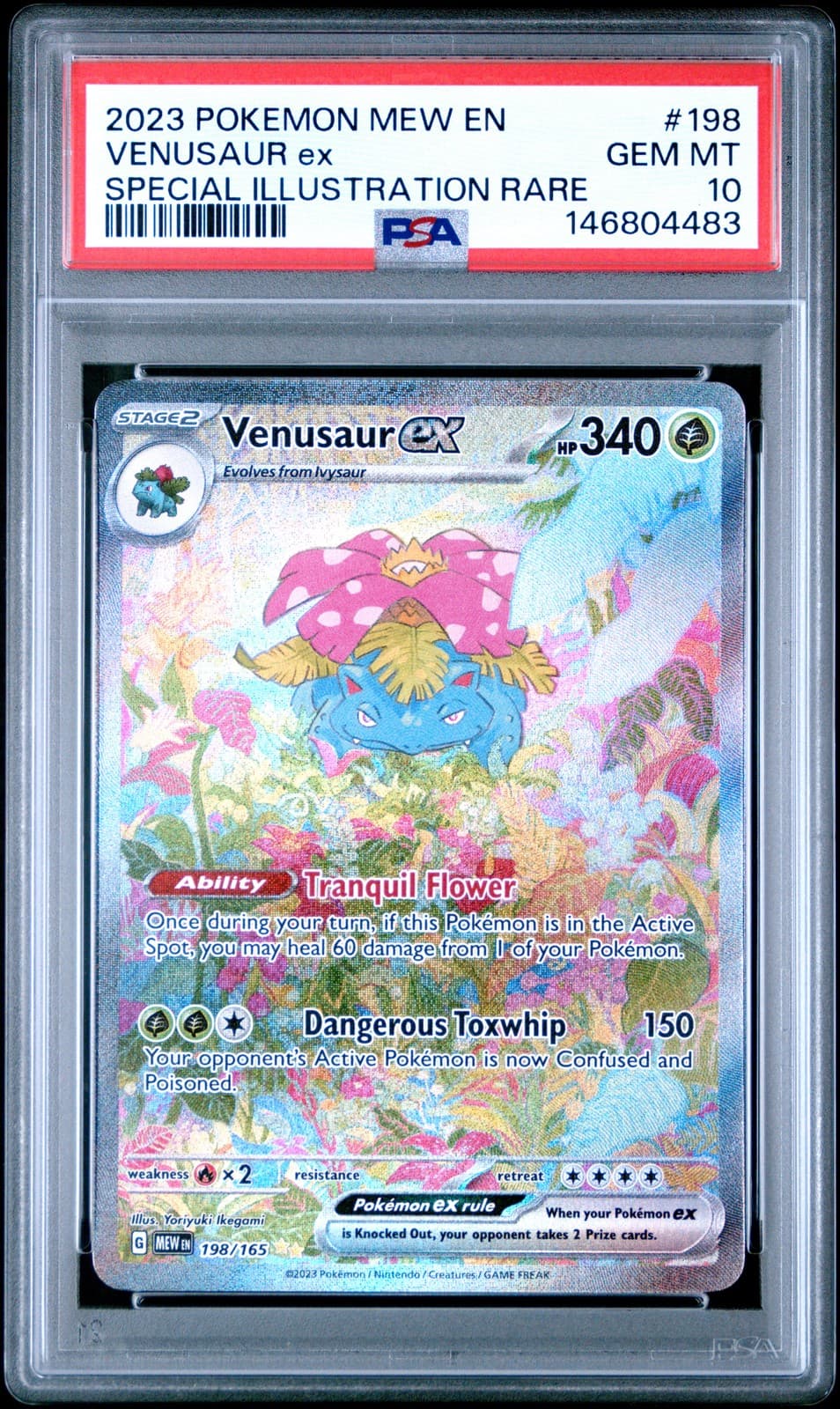 2023 POKEMON MEW EN-151 SPECIAL ILLUSTRATION RARE #198 VENUSAUR EX PSA 10