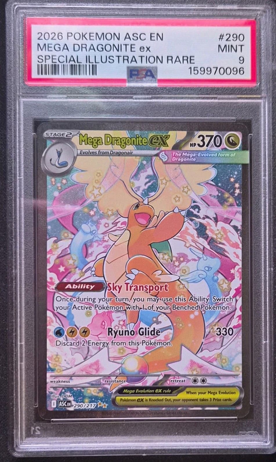 PSA 9 2024 Pokemon Mega Dragonite ex Special Illustration Rare Holo 290/217