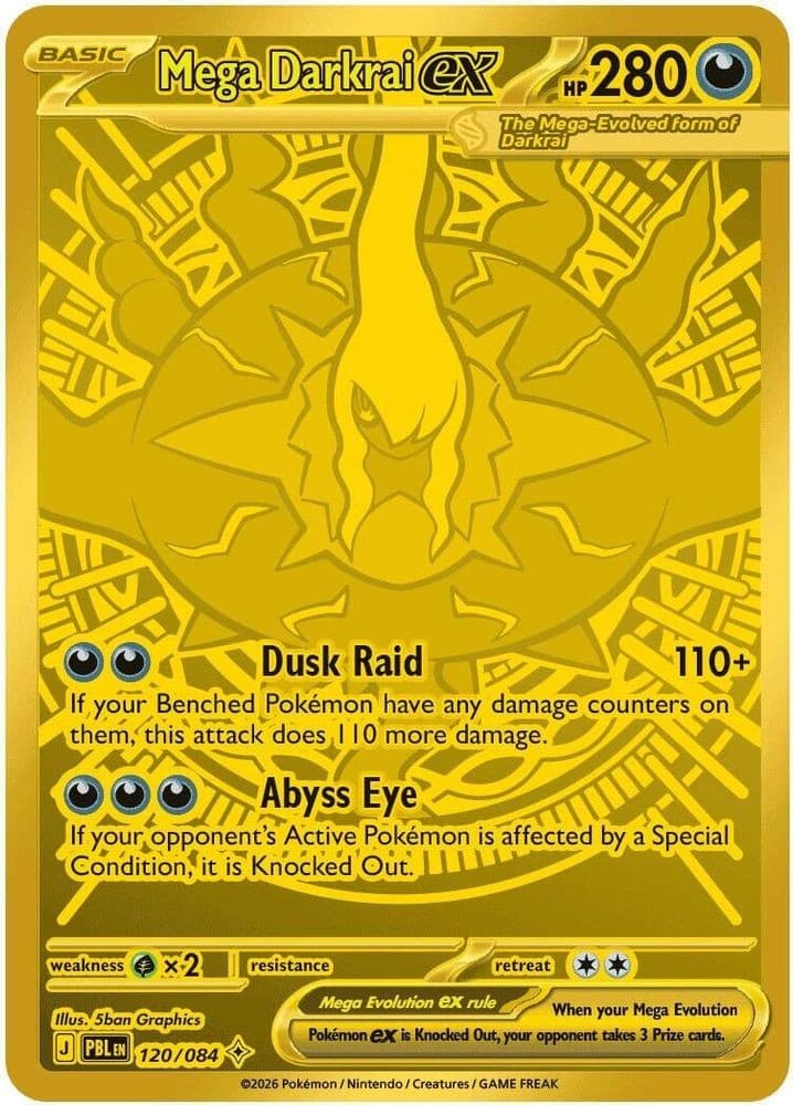 Mega Darkrai ex 120/084 Mega Hyper Rare Pitch Black Holo Near Mint
