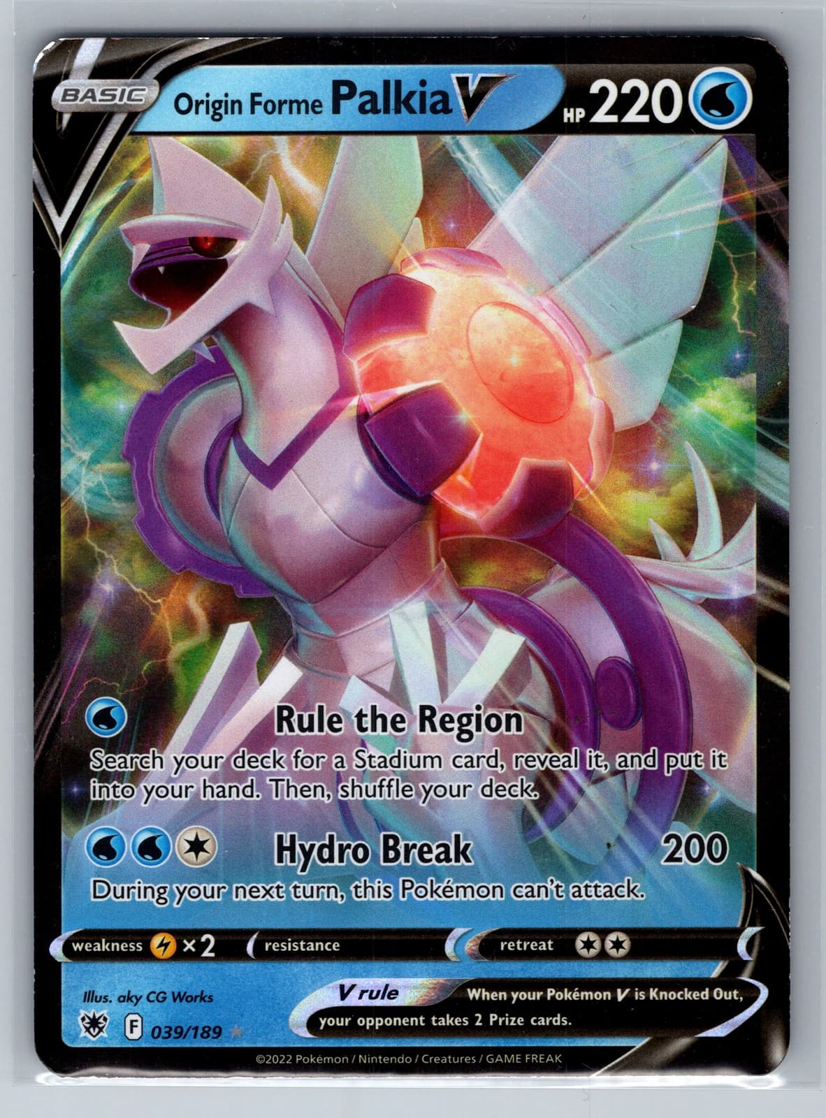 Origin Forme Palkia V #39/189 2022 Astral Radiance Pokemon TCG