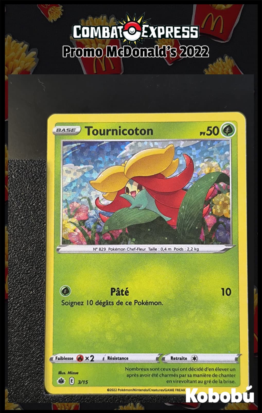 Carte Pokémon Tournicoton 3/15 Holo Promo MC Donalds 2022 FR NEUVE