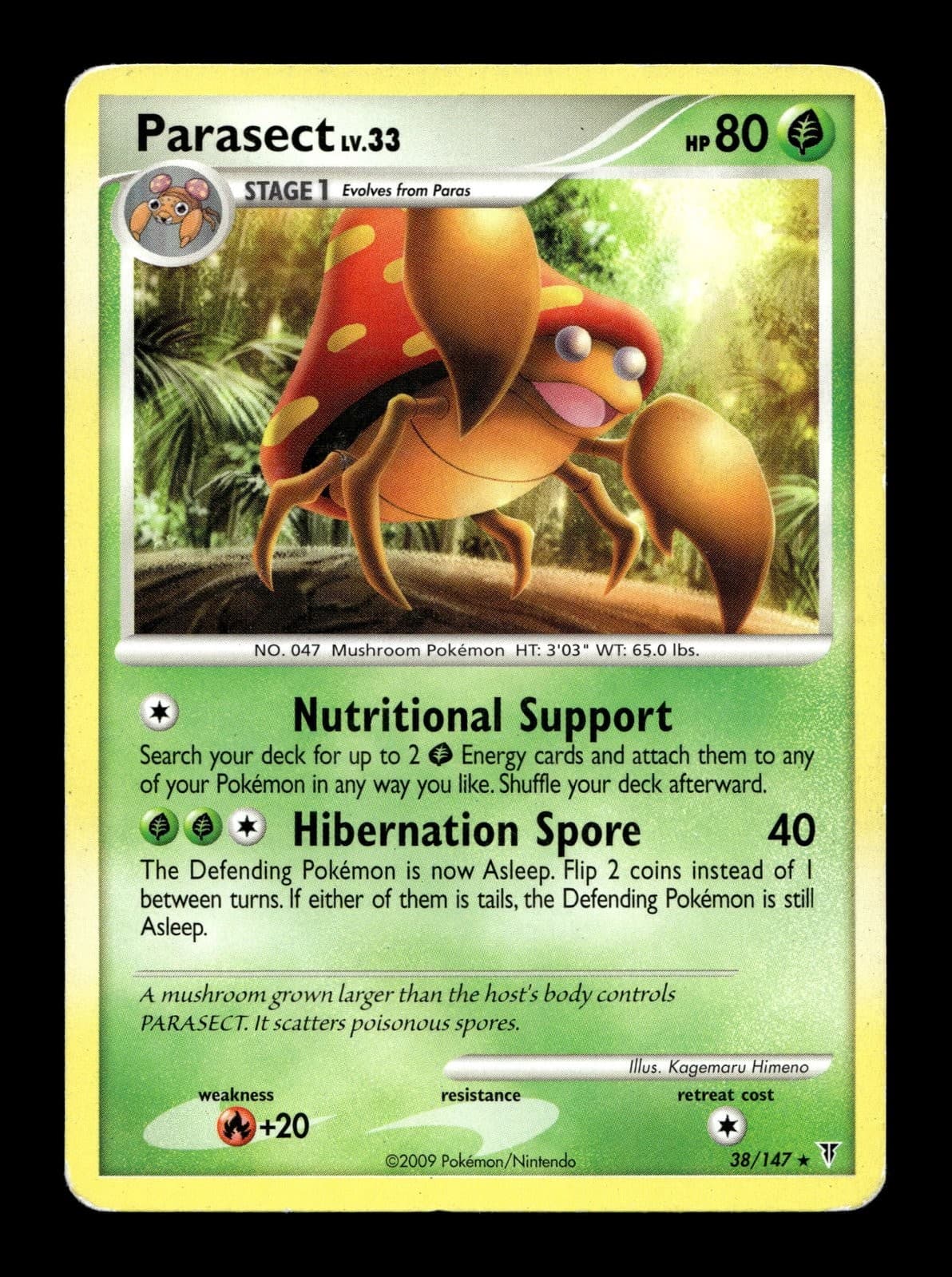Parasect Supreme Victors #38 (2009) Rare HP Pokemon