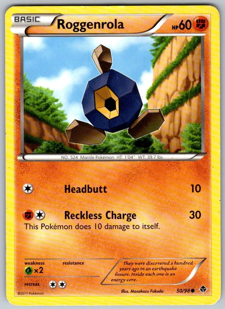 Roggenrola 50/98 Common Emerging Powers Pokemon Lightly Played
