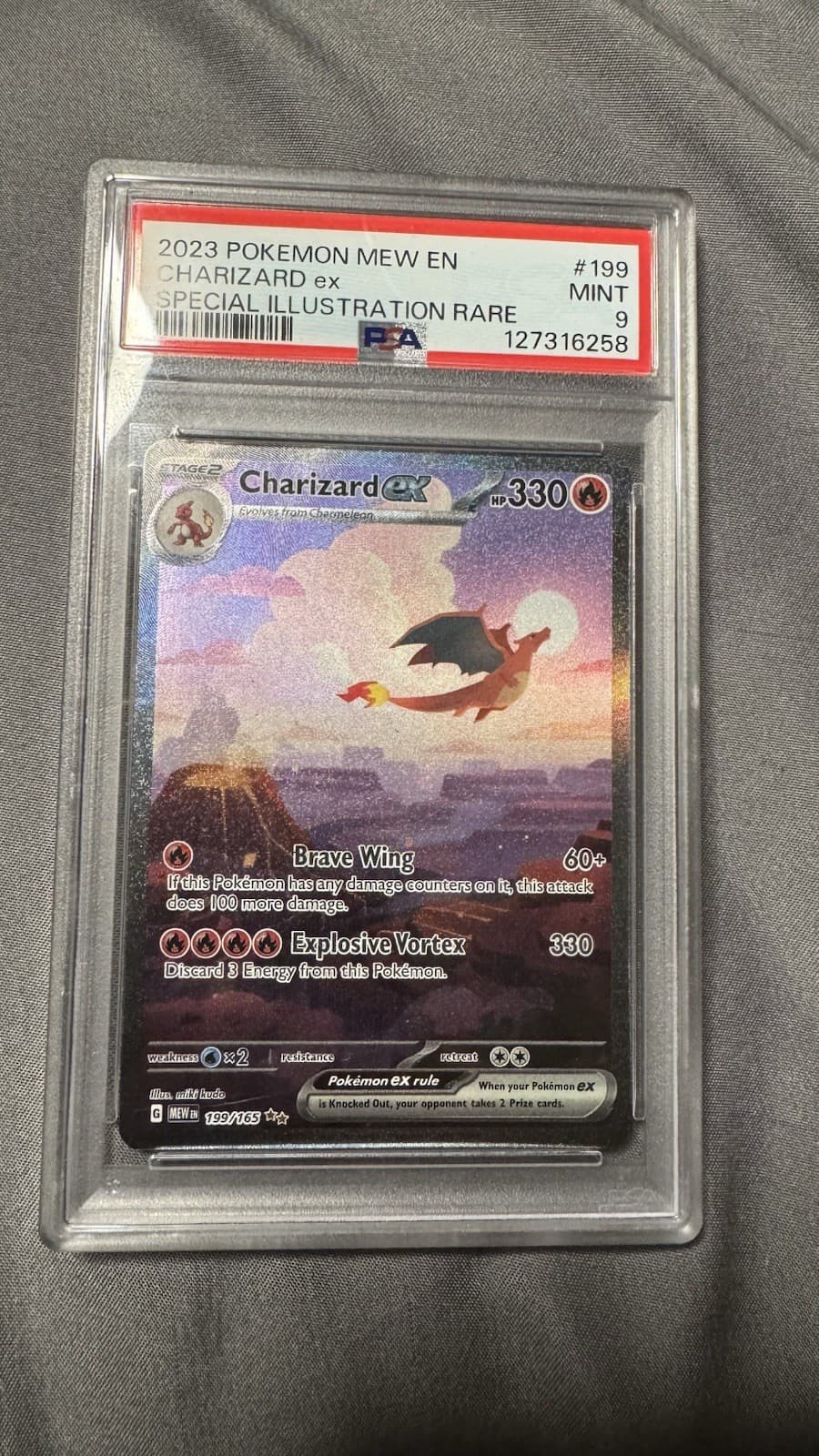 Charizard ex 199/165 Sv: Scarlet & Violet 151 Holo PSA 9