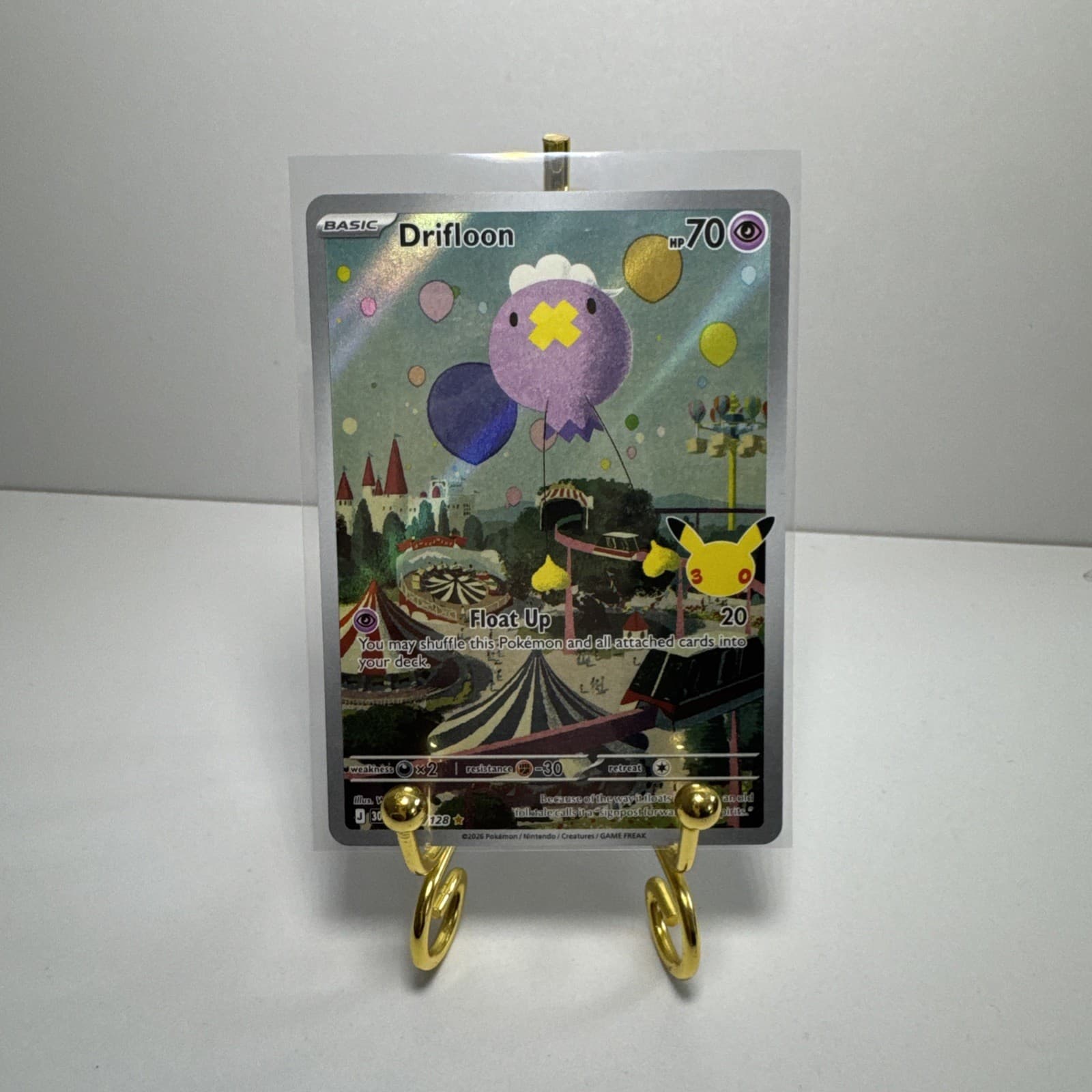 Pokemon Drifloon 136/128 Illustration Rare 30th Anniversary Celebration