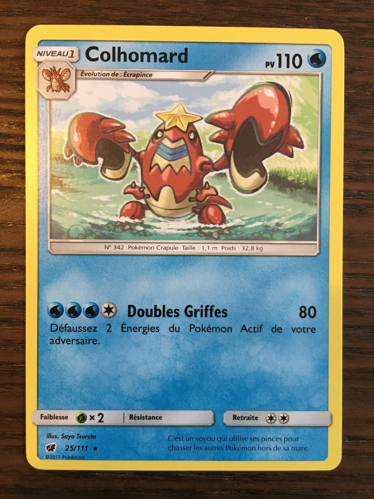 Carte Pokémon RARE Colhomard 25/111 SL4 Soleil & Lune Invasion Carmin FR NEUF