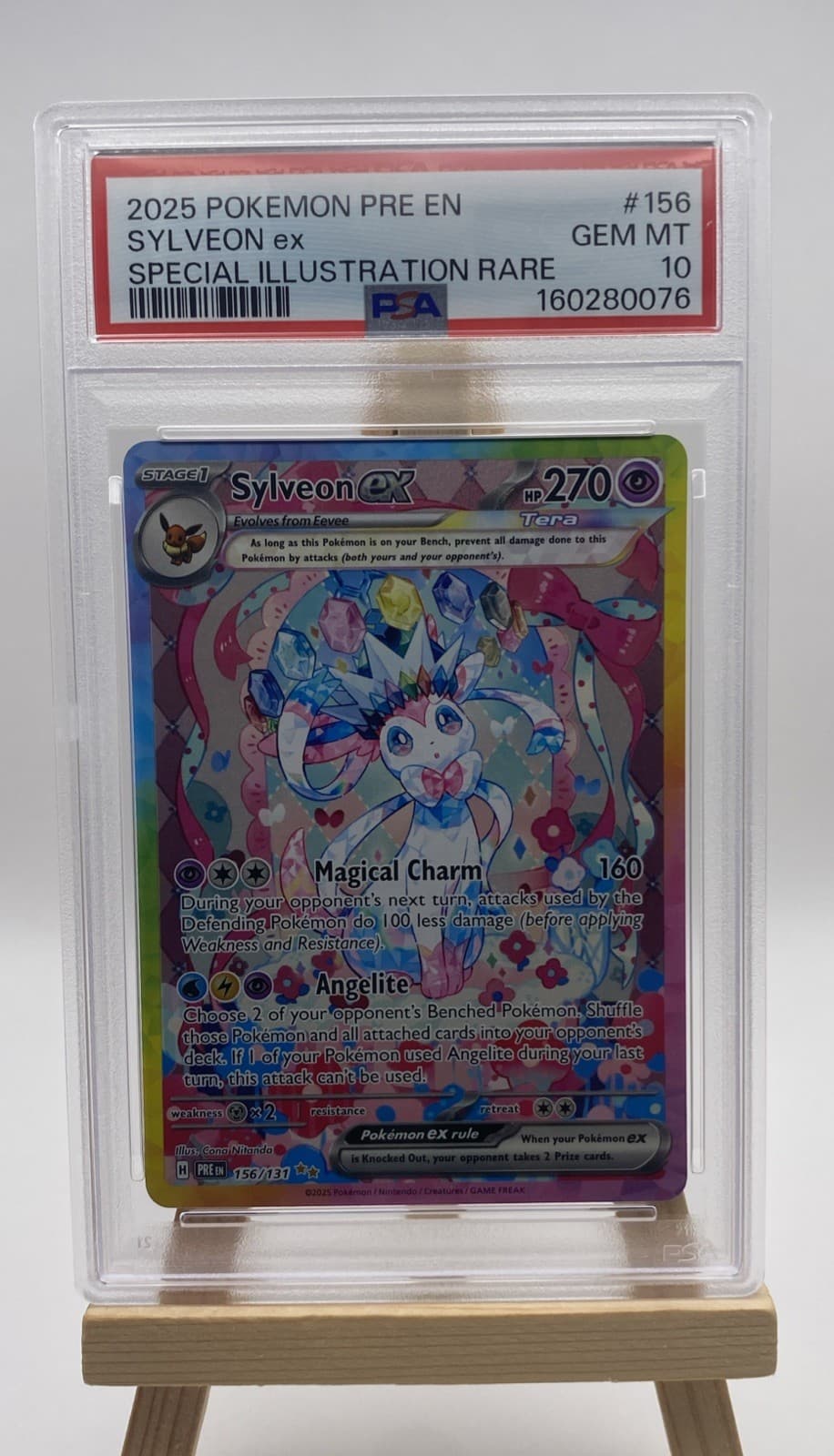 POKEMON SYLVEON ex 2025 PRISMATIC EVOLUTIONS #156 SPECIAL ILL RARE PSA 10
