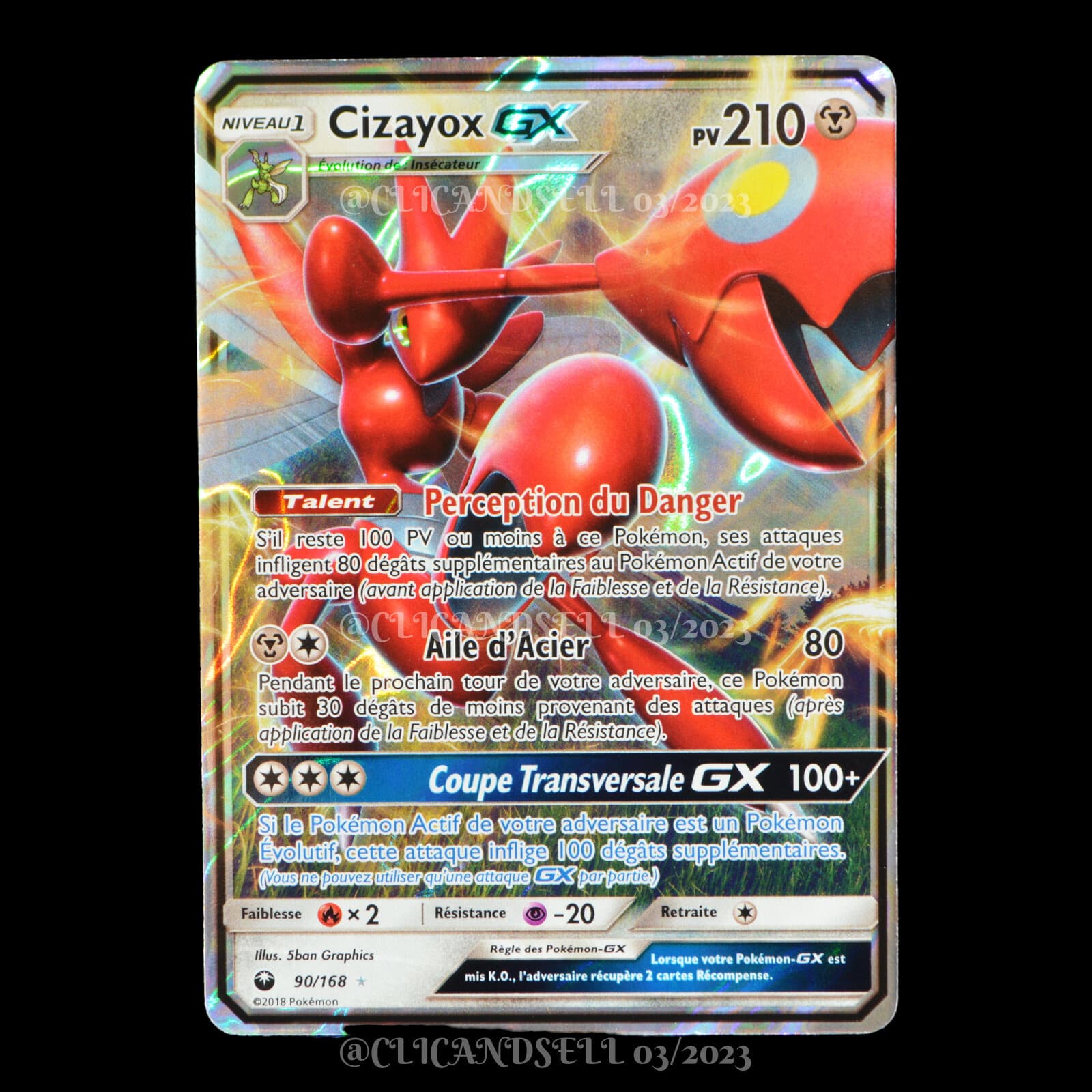 carte Pokémon Cizayox GX 90/168 #1 SL07 - Tempête Céleste NEUF FR