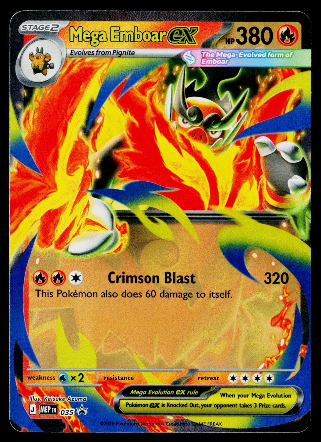 Mega Emboar ex 035 Holo P ME: Mega Evolution Promo Pokemon NM/M