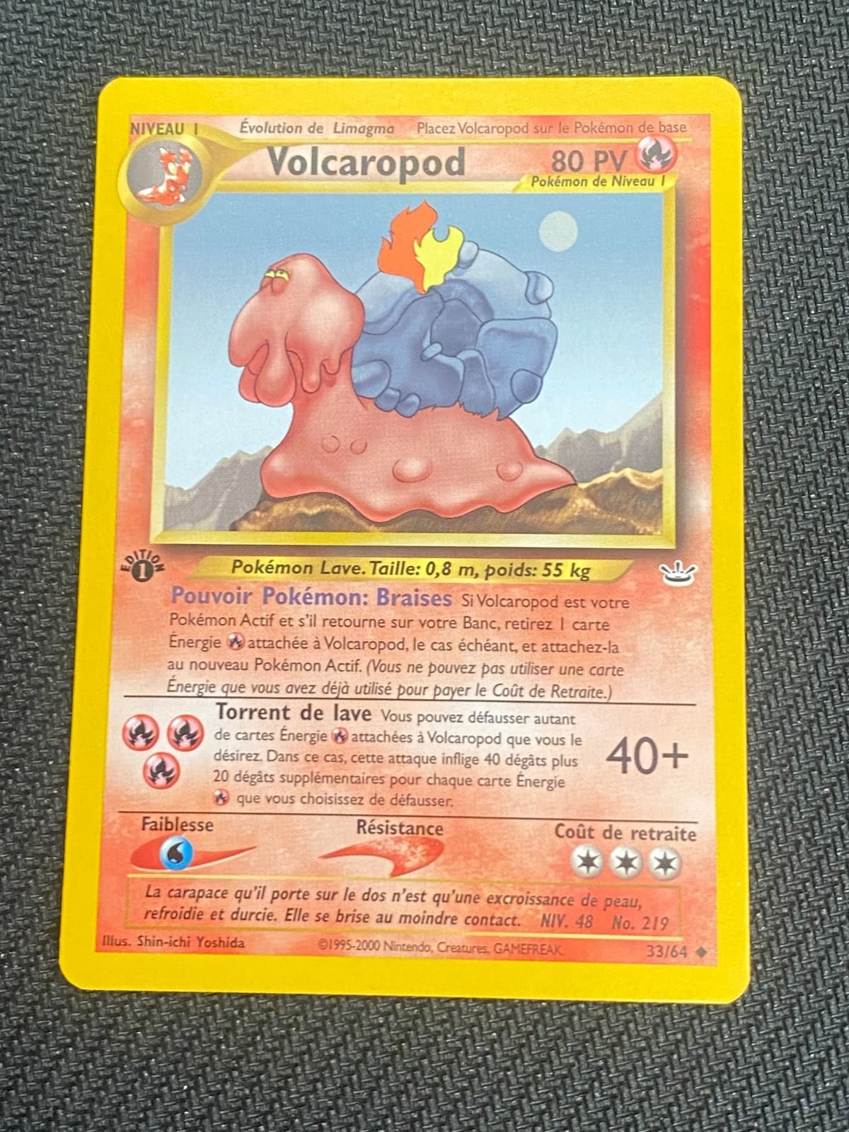 Carte Pokémon Volcaropod 33/64 FR edition 1 Neo Révélation nm