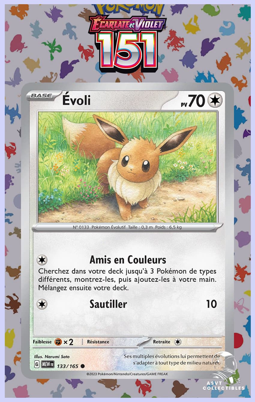 Evoli 133/165 Commune Ecarlate Violet 3.5 MEW 151 FR Carte Pokémon