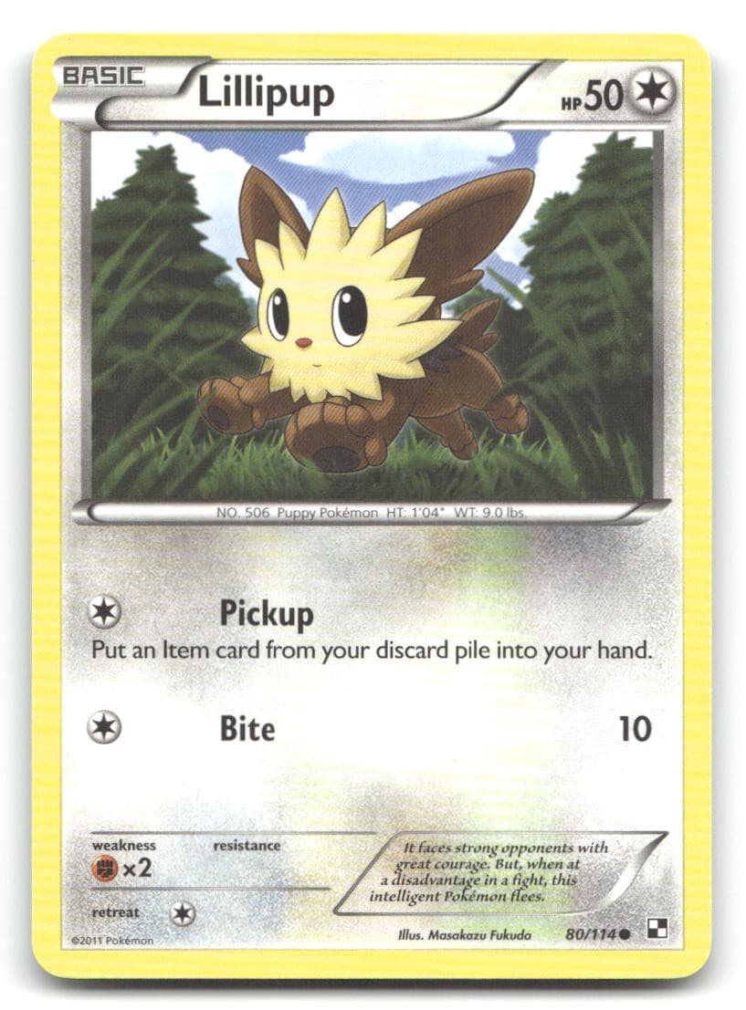 Lillipup (80) Black and White 80/114 LP Pokemon