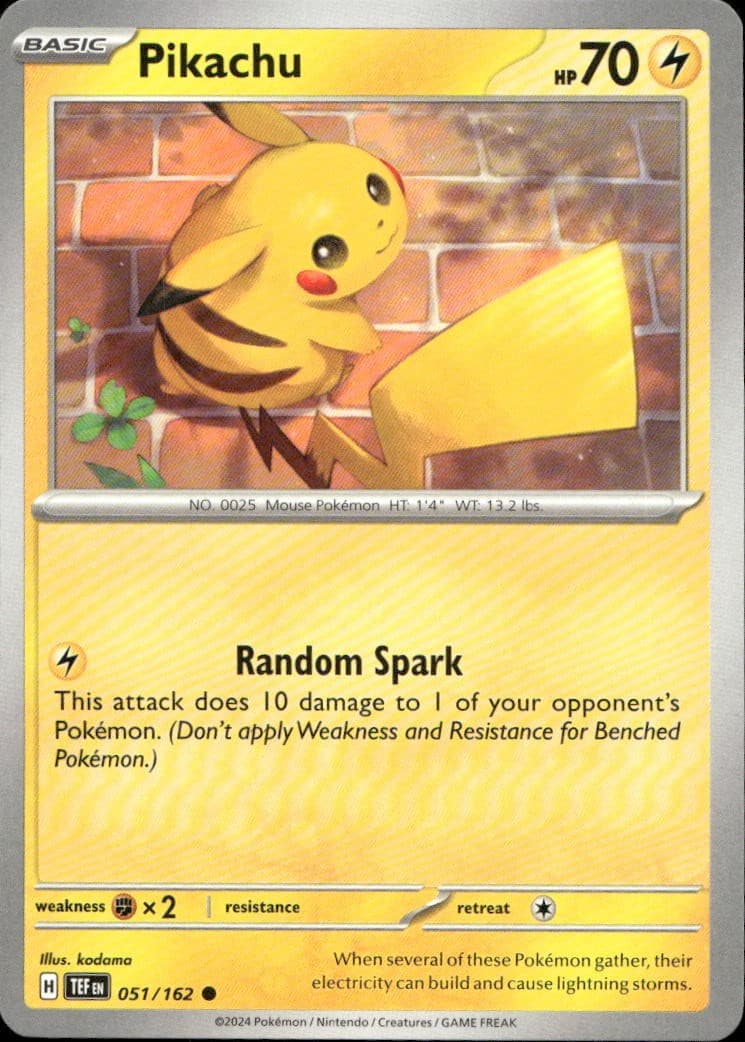 Pikachu 051/162 SV05 Temporal Forces C NM Pokémon — English
