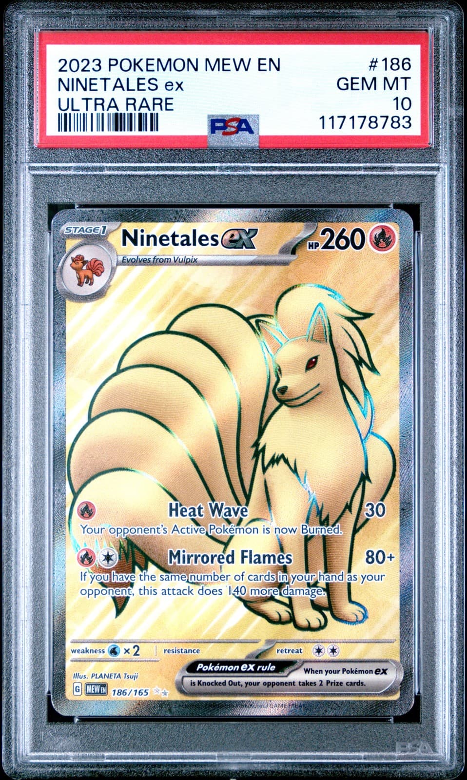 2023 POKEMON MEW EN-151 ULTRA RARE #186 NINETALES EX PSA 10
