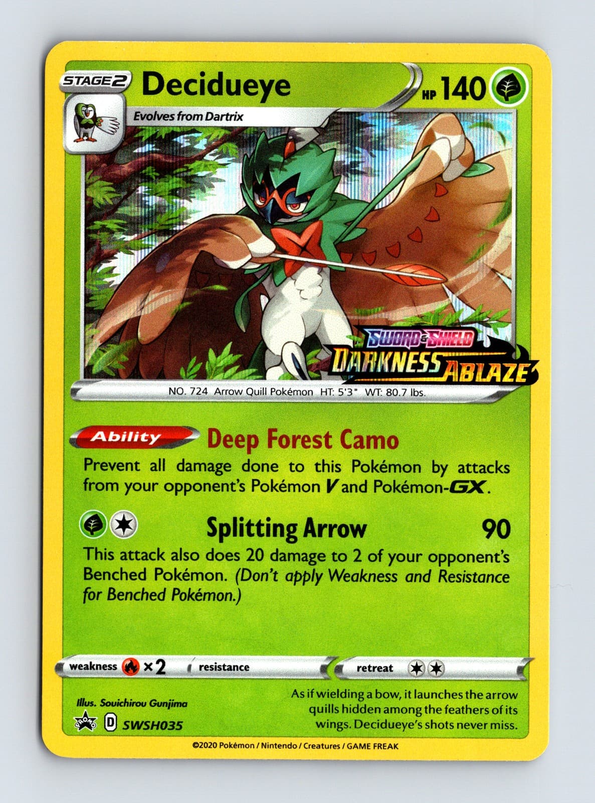 Decidueye SWSH035, Sword & Shield Promo Cards, Black Star Promo NM
