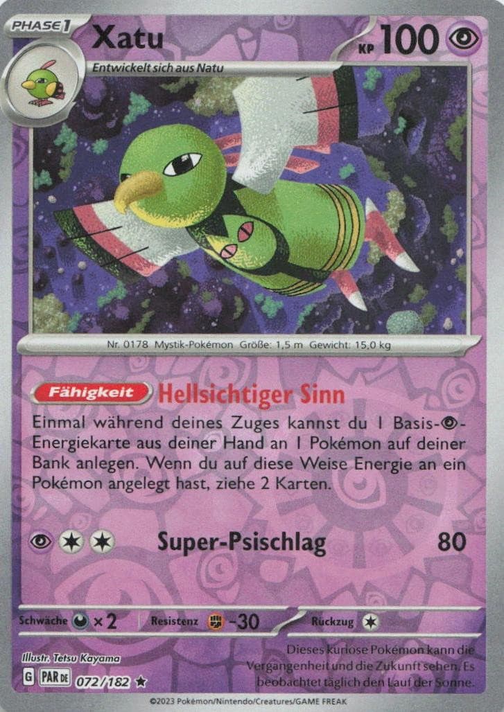 Pokémon Xatu Paradoxrift #72 NM DE