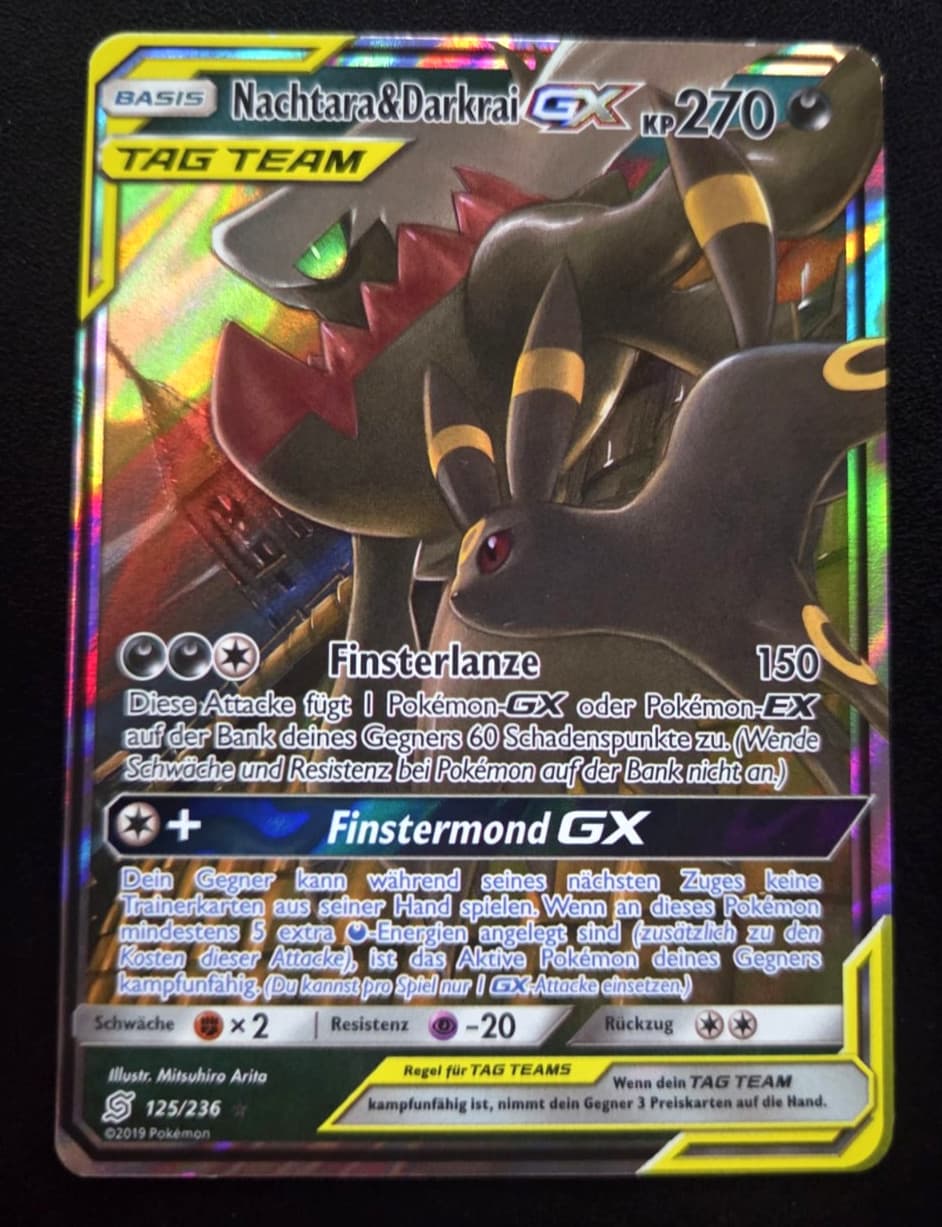 Pokemon Nachtara & Darkrai GX 125/236 Tag Bund der Gleichgesinnten DE NM