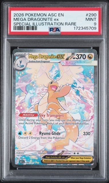 Mega Dragonite ex 290/217 Me: Ascended Heroes Holo PSA 9