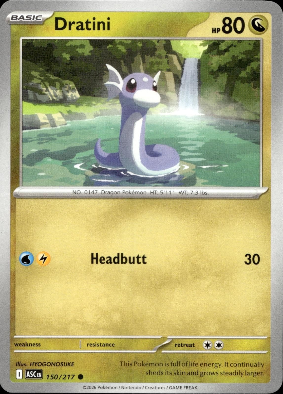 Dratini 150/217 Common Ascended Heroes Pokemon Near Mint