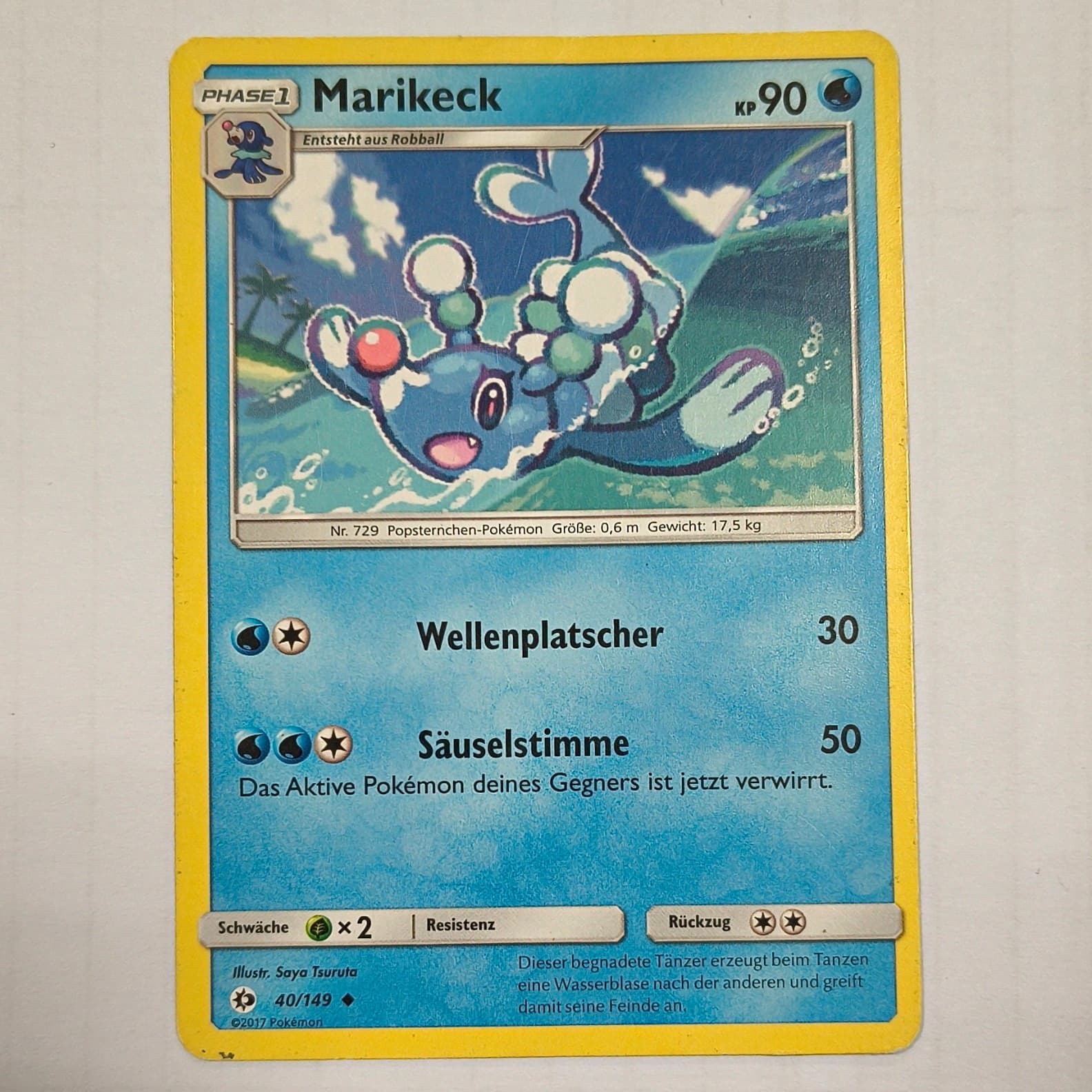 Pokémon TCG Marikeck Phase 1 KP 90 40/149 Deutsch Karte Normal 2017