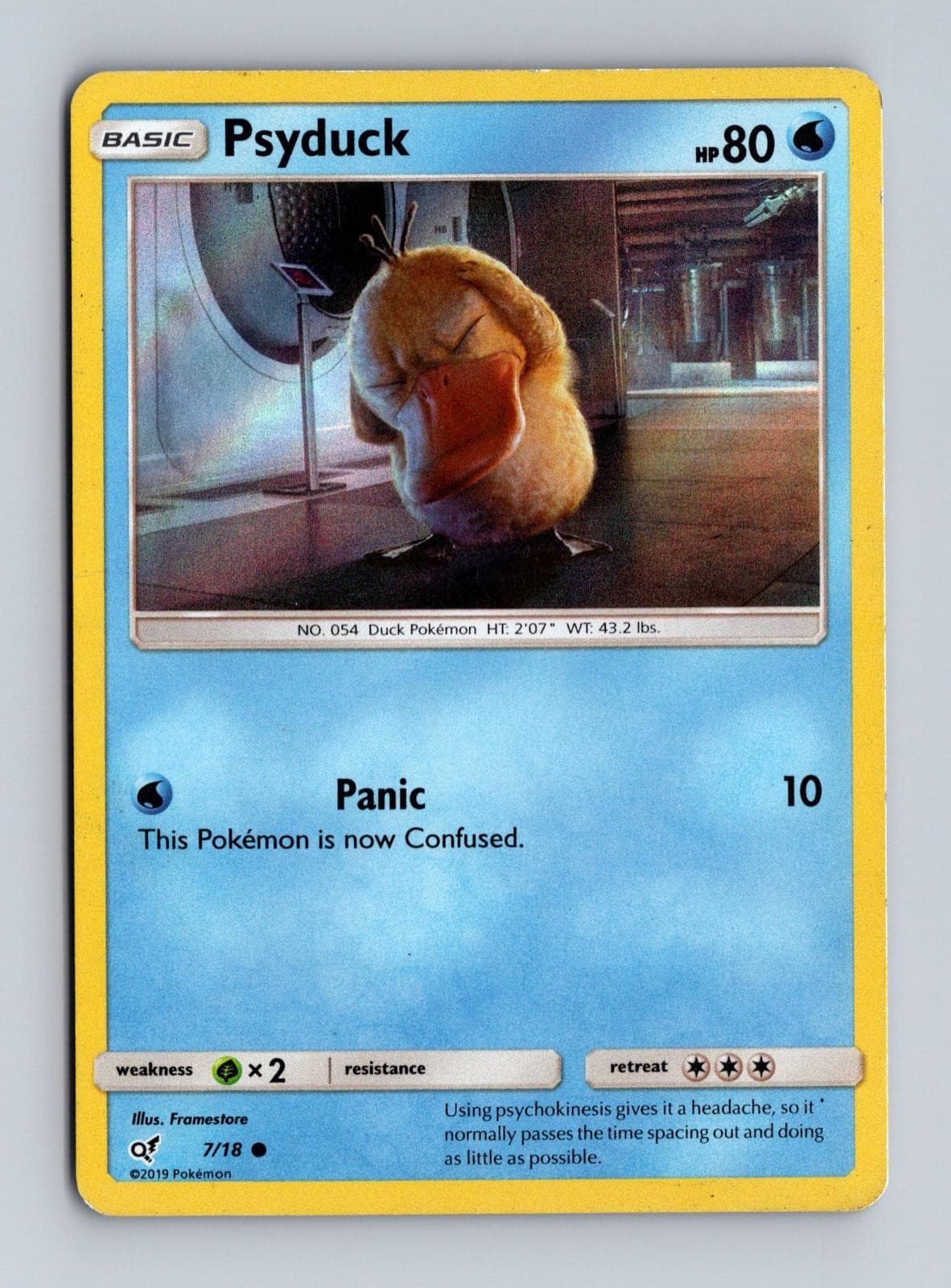 Psyduck 7/18 Common Detective Pikachu Pokemon Holo MP