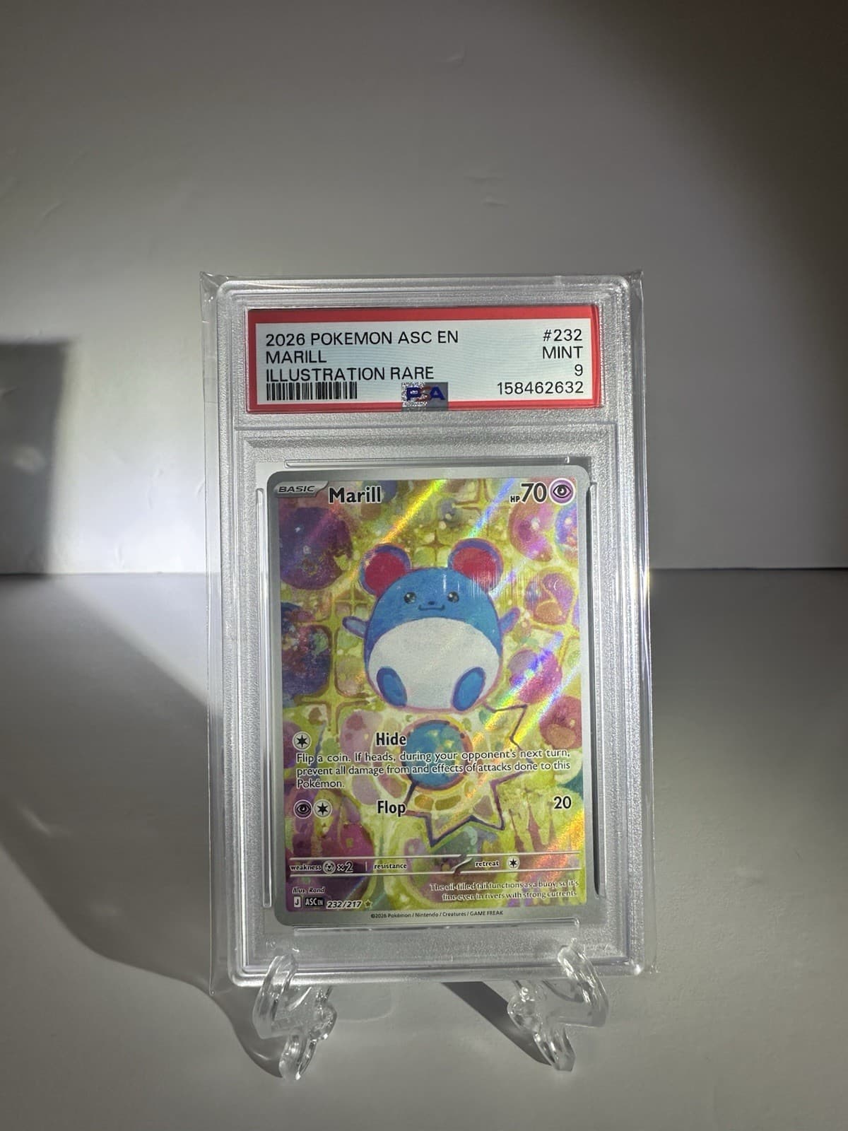 Marill 232/217 Me: Ascended Heroes Holo Pokemon TCG PSA 9