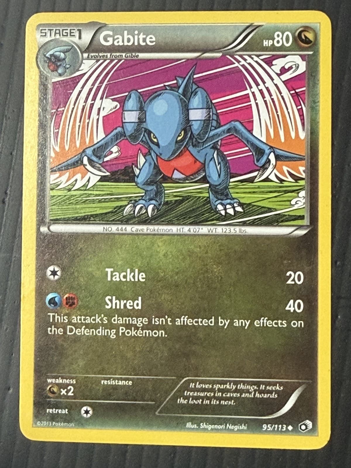 Gabite 95/113 Uncommon Legendary Treasures Pokemon Heavily Played