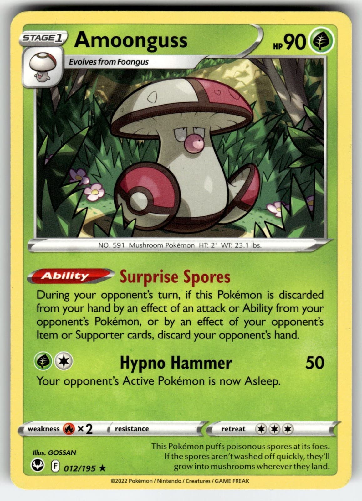Amoonguss 012/195 SWSH12: Silver Tempest Pokemon Rare EN Near Mint
