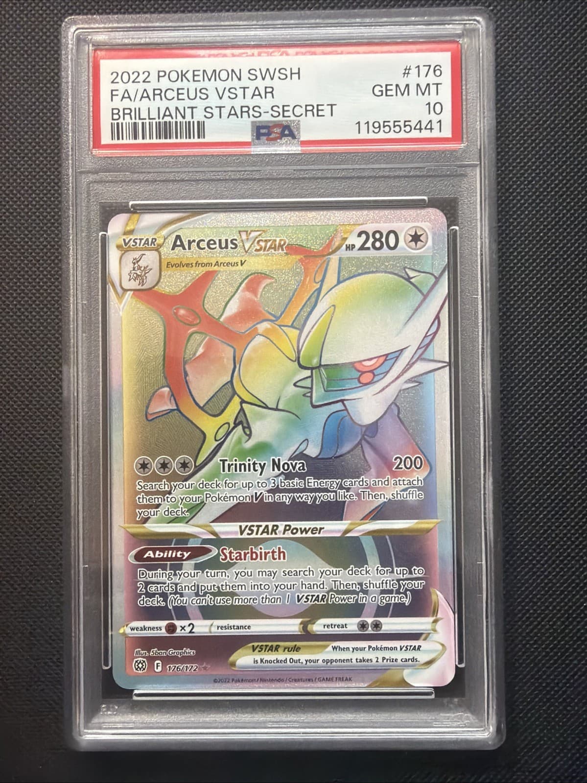 Pokemon Brilliant Stars 176/172 Arceus VSTAR PSA 10