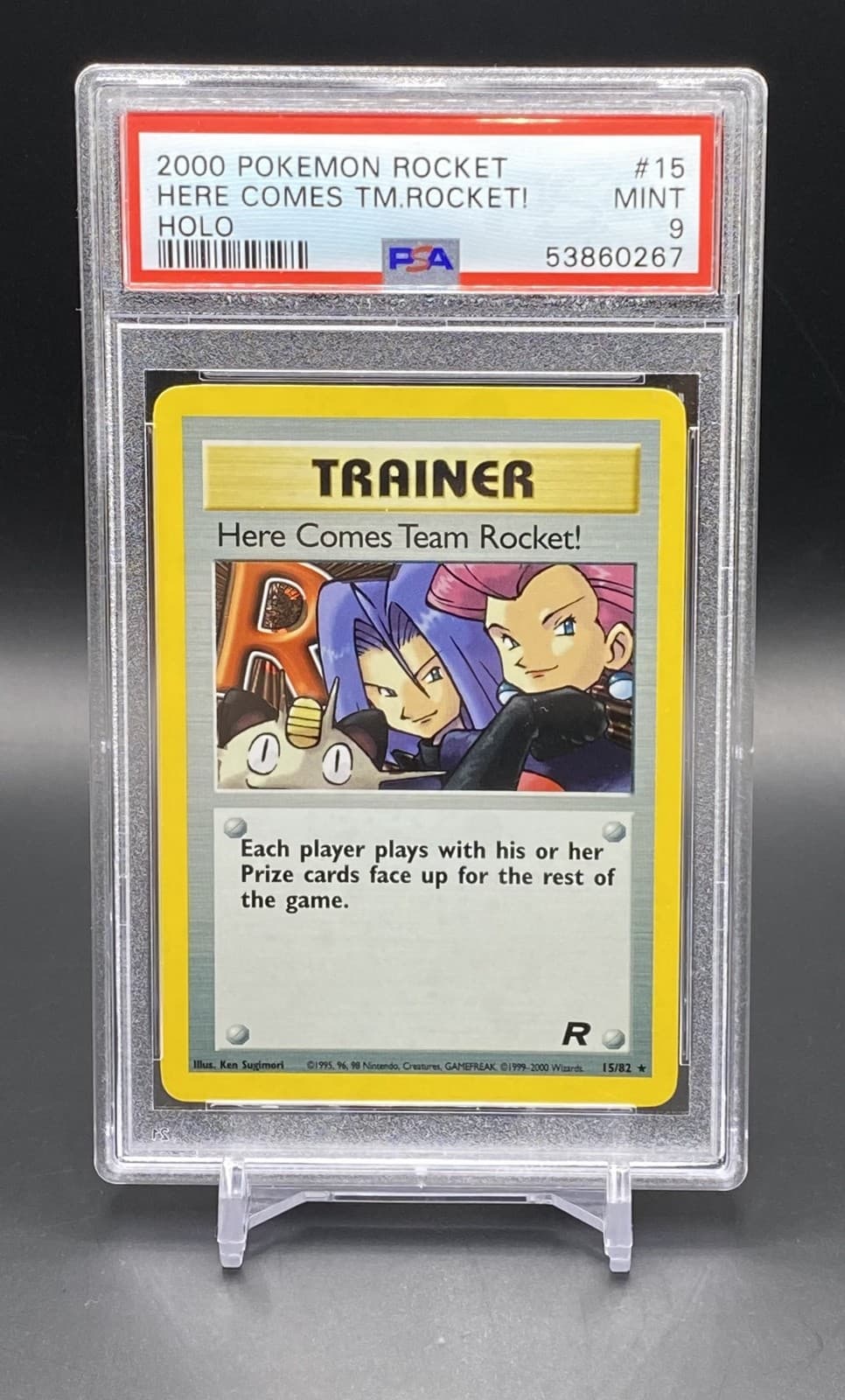 Here Comes Team Rocket! 15/82 2000 Pokémon Team Rocket Holo PSA 9