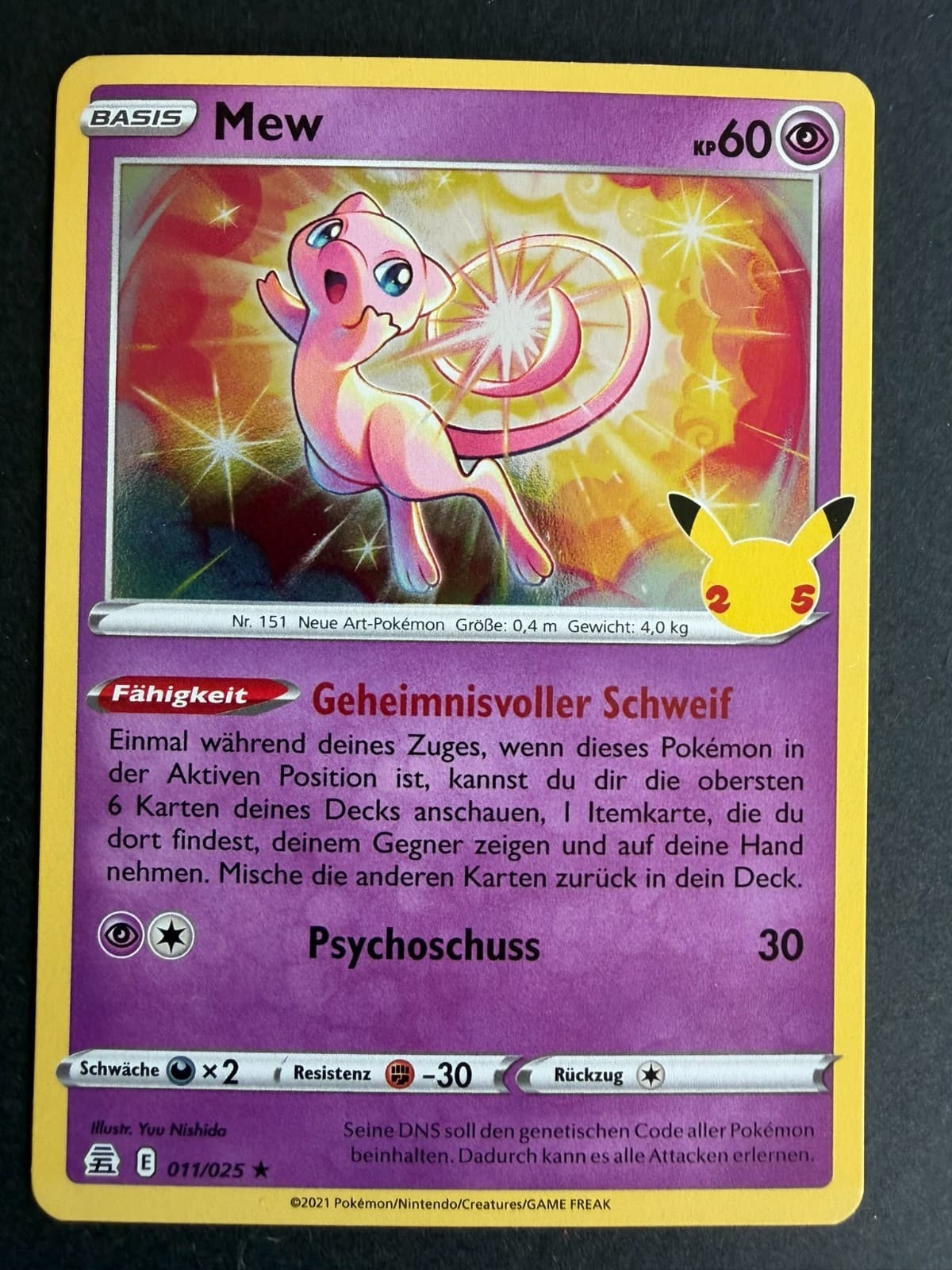 Pokemon Karte Mew 11/25 Celebration Deutsch Holo