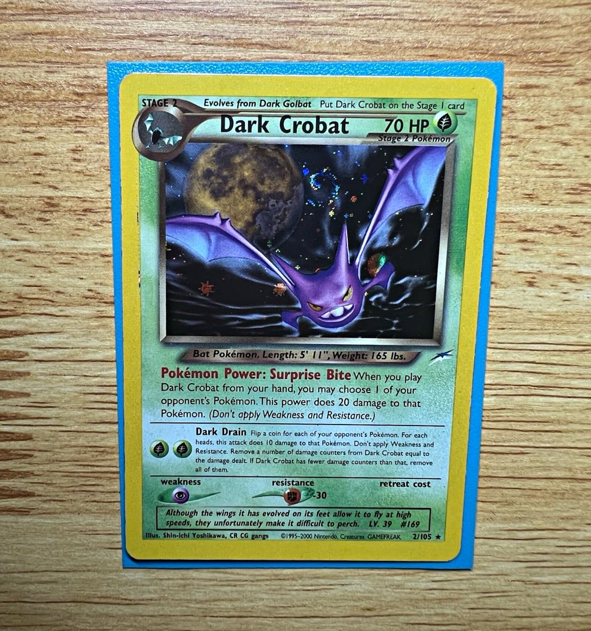 Pokemon TCG Dark Crobat Neo Destiny Holo Rare 2/105 ENG Unlimited MOON SWIRL🌕🍥