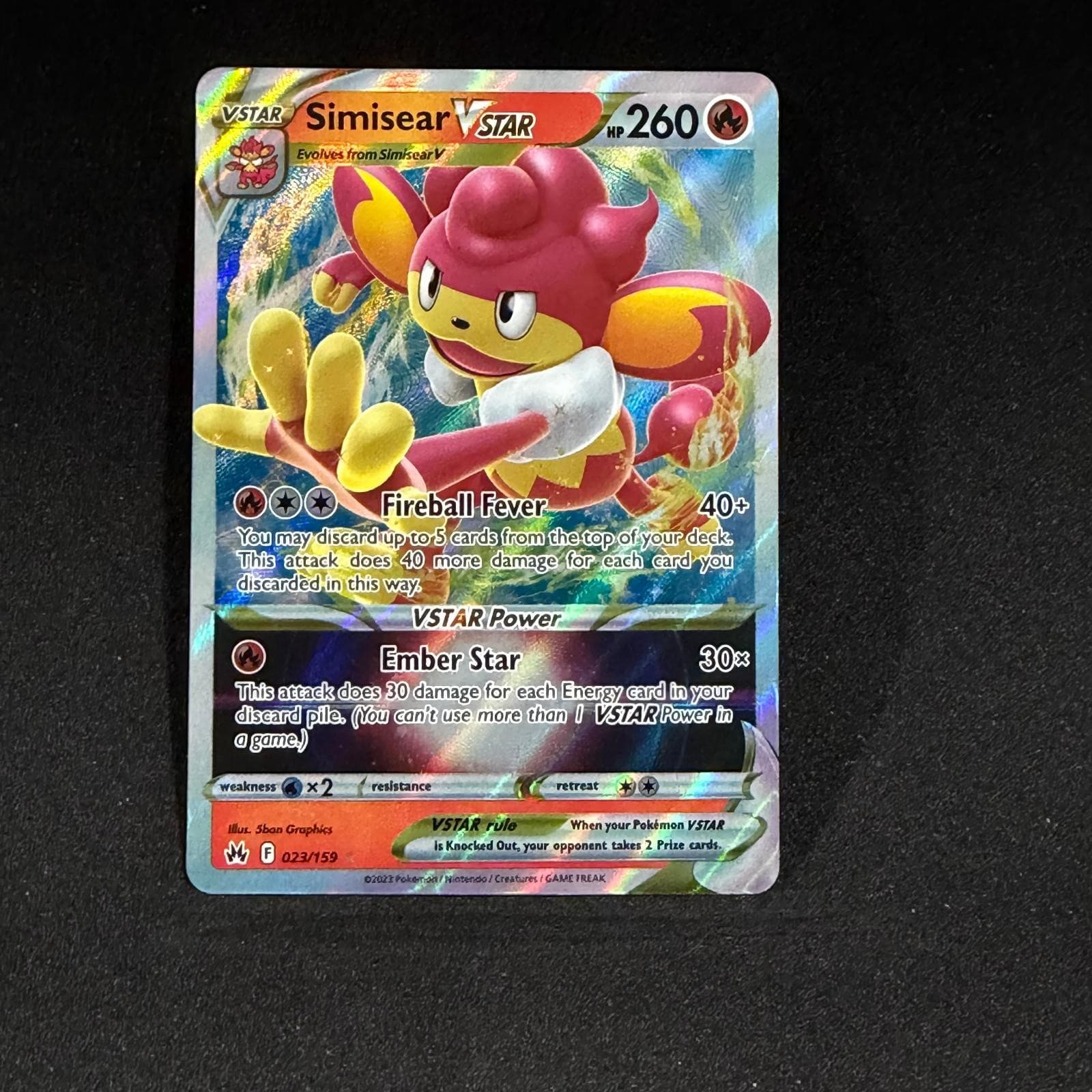 SIMISEAR VSTAR 023/159 Holo VSTAR Rare Crown Zenith Pokemon NM/M NM/M