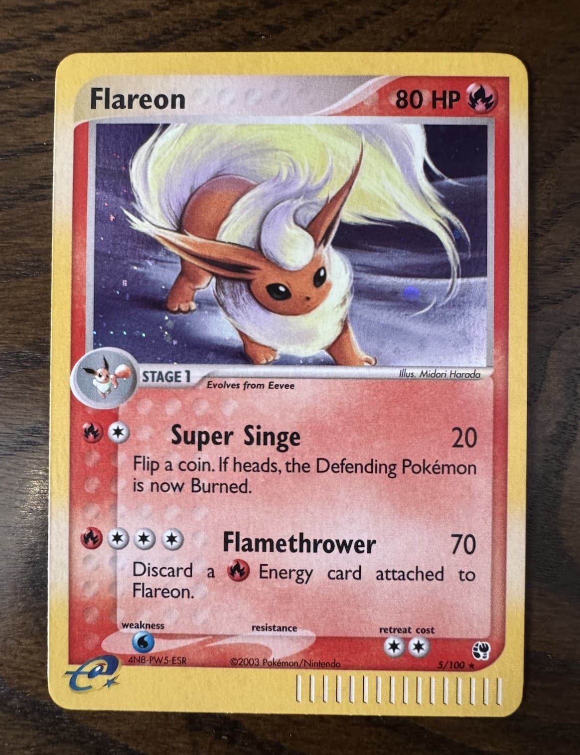 Pokemon Flareon EX Sandstorm 5/100 Holo Rare #5