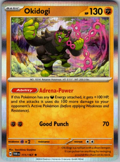 Pokemon - Okidogi - 111/167 - Holo Rare - Twilight Masquerade - NM/M