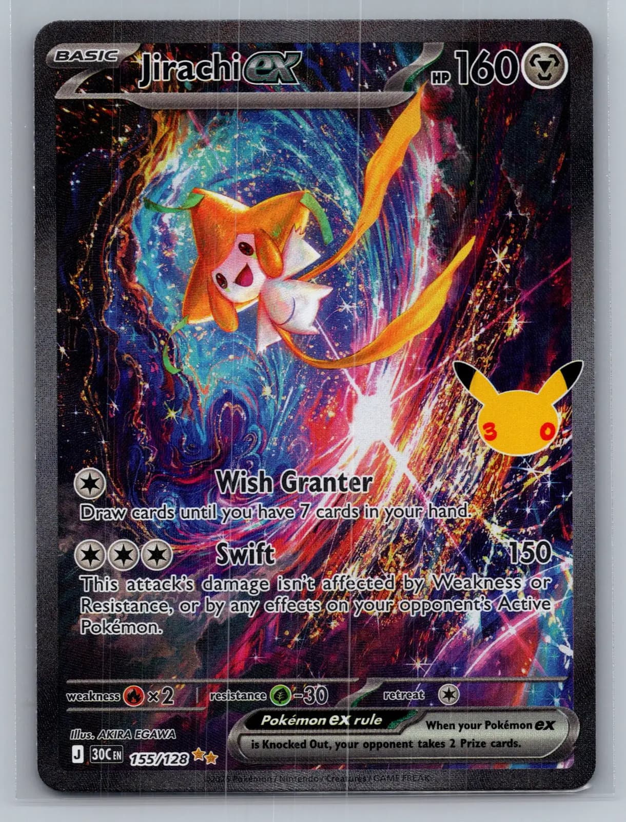 Jirachi EX #155/128 2026 30th Celebration Pokemon TCG