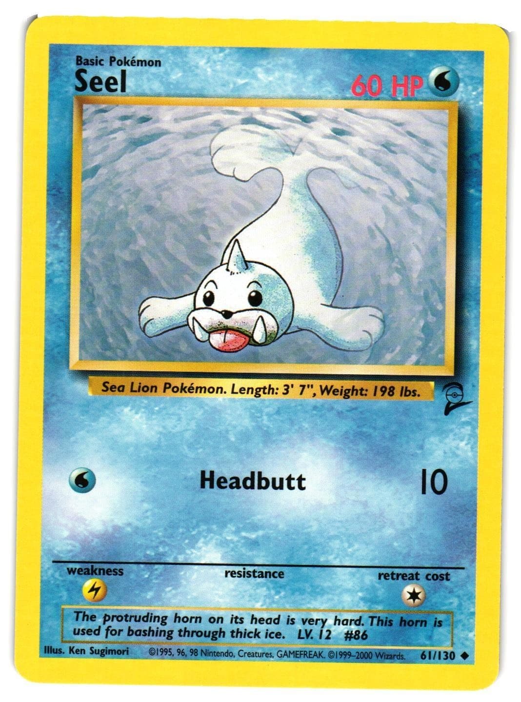 Pokemon TCG Seel Base Set 2 61/130 Uncommon LP