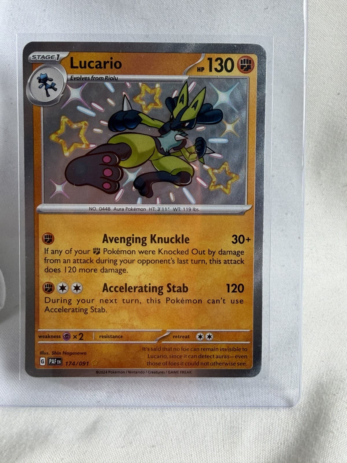 Lucario Holo SV: Paldean Fates 174/091 NM Pokemon
