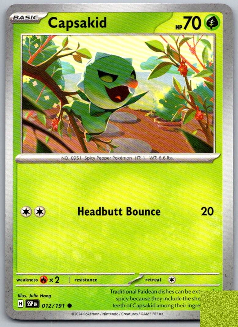 Capsakid Surging Sparks 012/191 Common PokéMon — English Near Mint