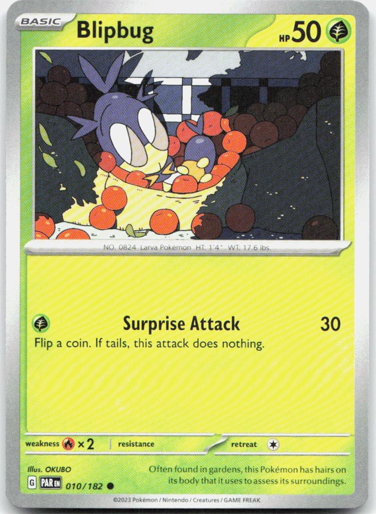 Blipbug 010/182 SV04 Paradox Rift C NM Pokémon — English