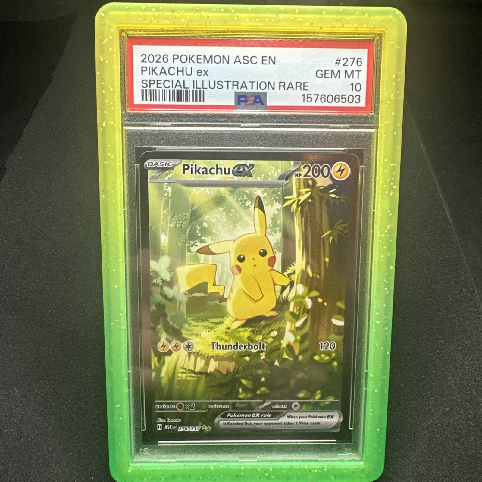Pikachu ex 276/217 Me: Ascended Heroes Special Illustration Rare Gem Mint PSA 10