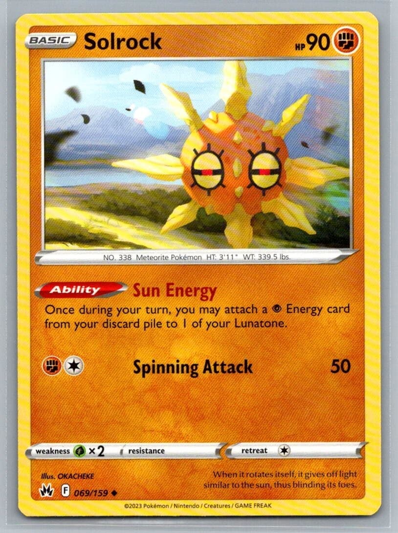 Solrock 69/159 Crown Zenith Uncommon Pokémon TCG 2023