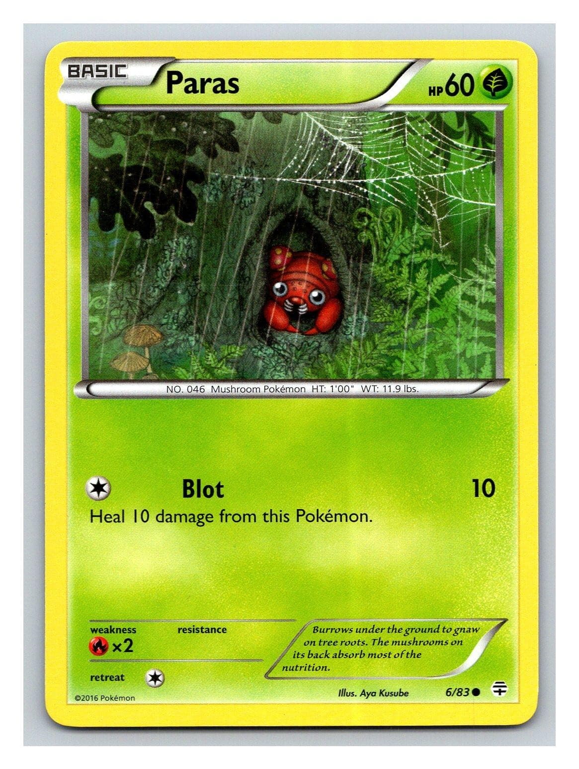 Paras 6/83 Common Generations Pokemon Near Mint
