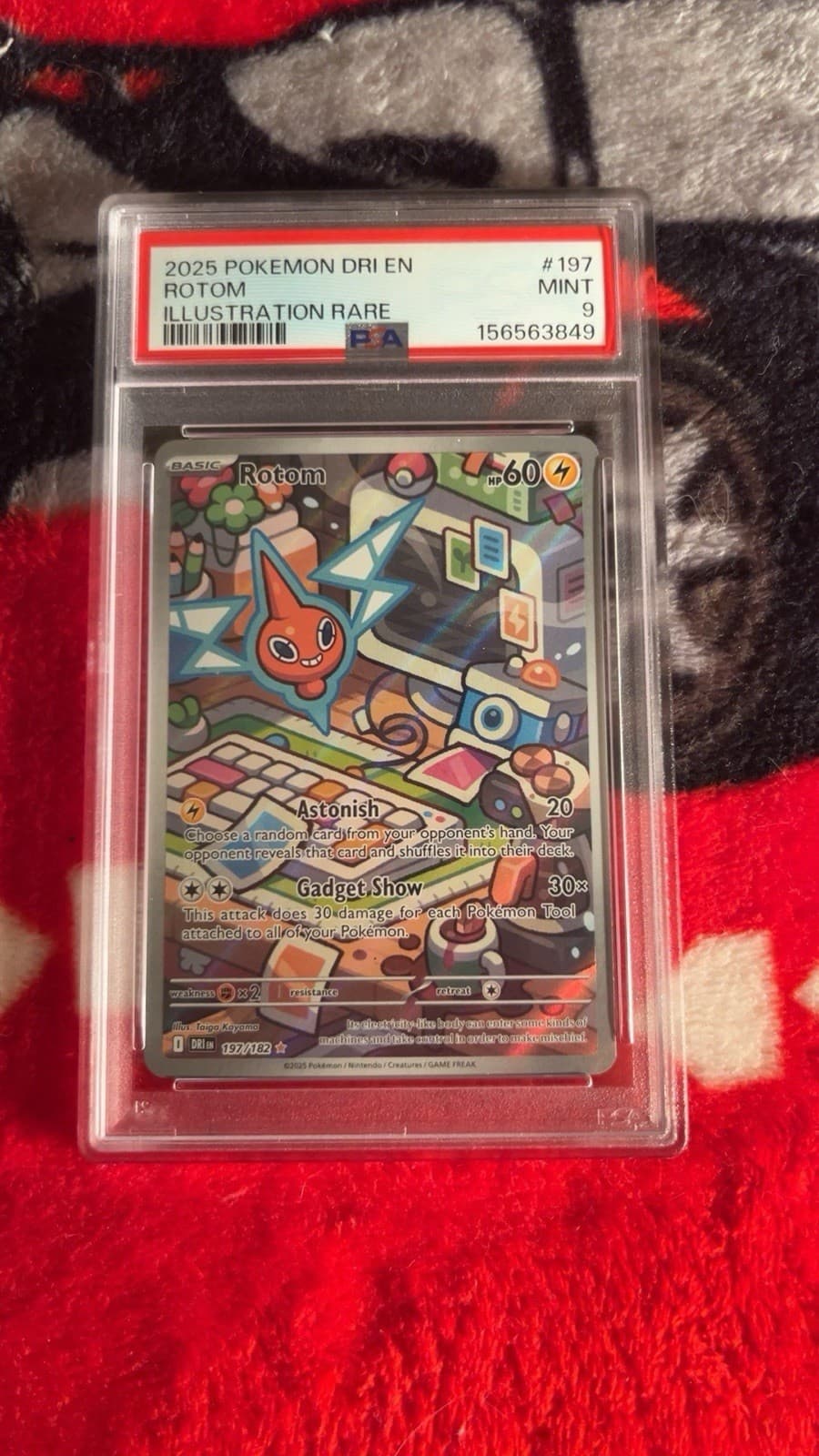 Pokemon Rotom 197/182 Destined Rivals Illustration Rare PSA 9 (FREE SLEEVES)
