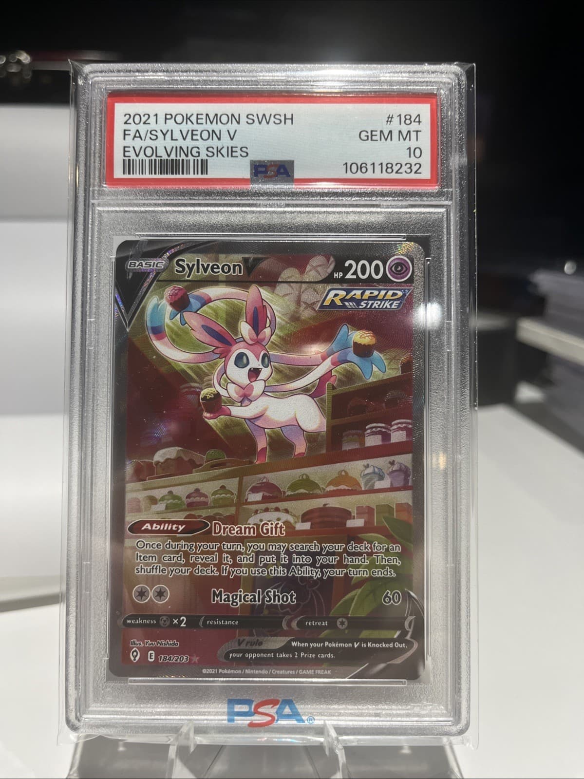 Pokemon 2021 Sylveon V 184/203 Full Art UR Evolving Skies GEM MINT PSA 10