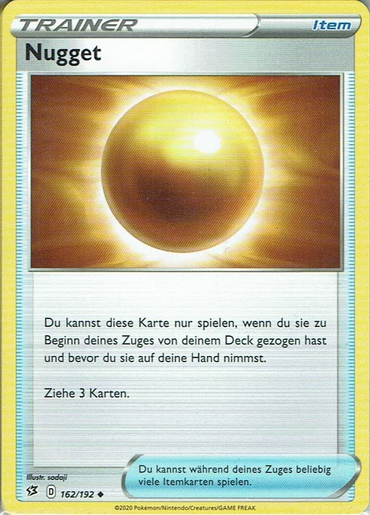   Pokemon Karte SWSH02 Clash der Rebellen Nr. 162/192 Nugget deutsch