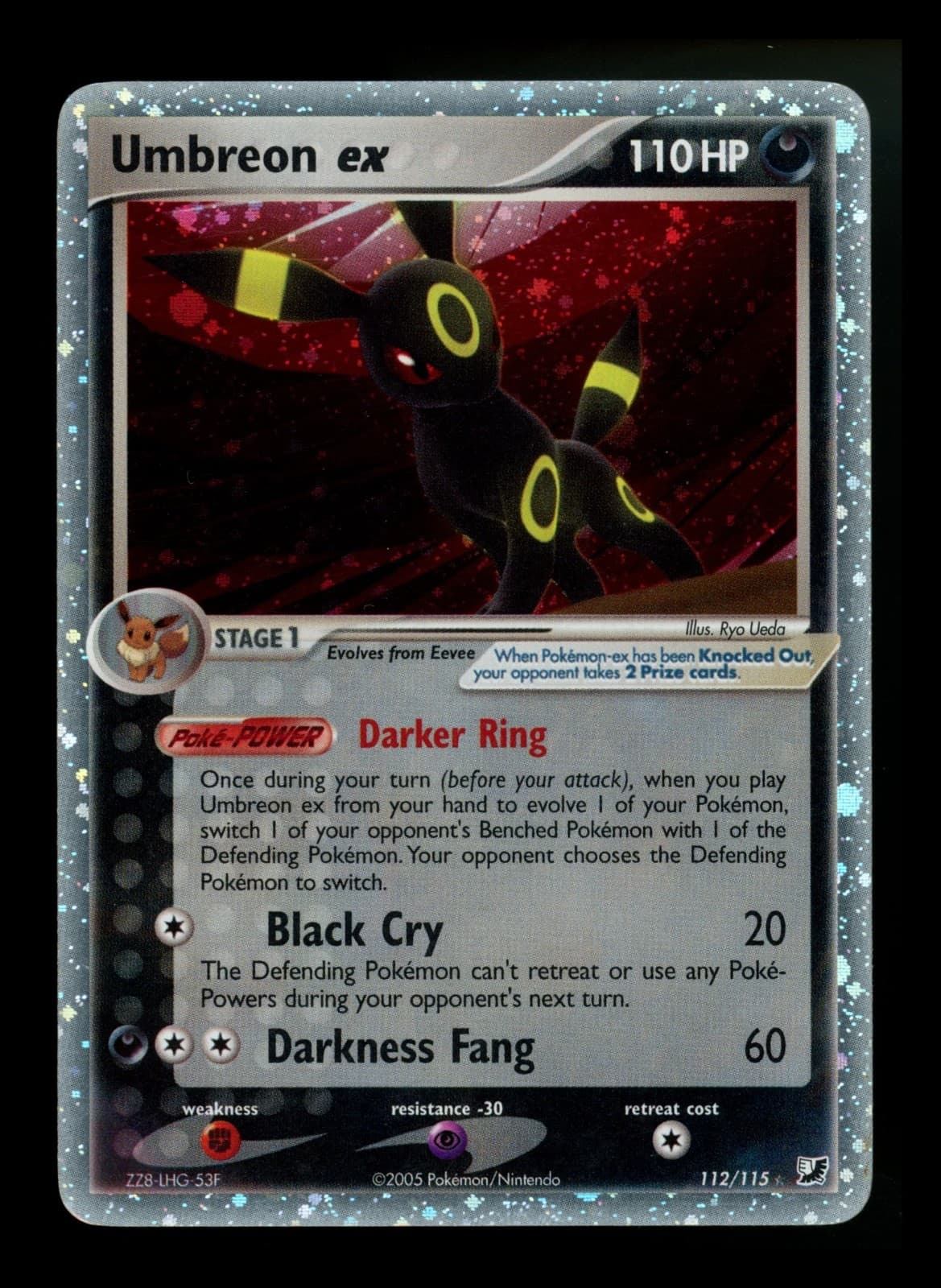 #2 Umbreon ex 112/115 EX Unseen Forces 2005 Holo Rare Pokémon Card TCG